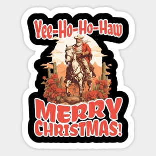 Santa Claus Cowboy Sticker